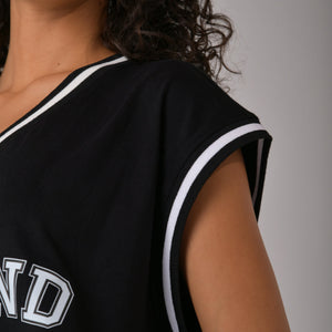 Black graphic printed basketball style vest