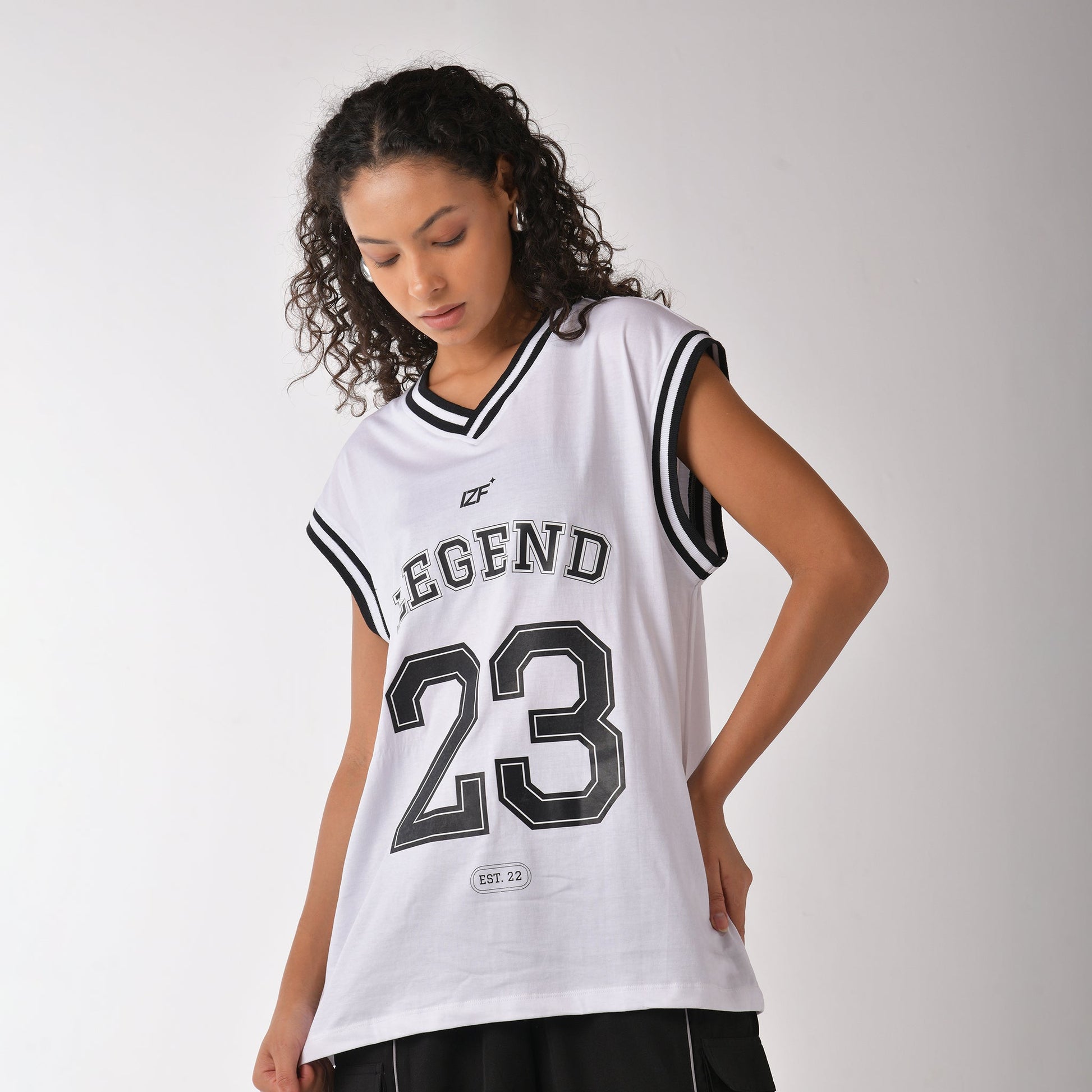 Black graphic printed basketball style vest