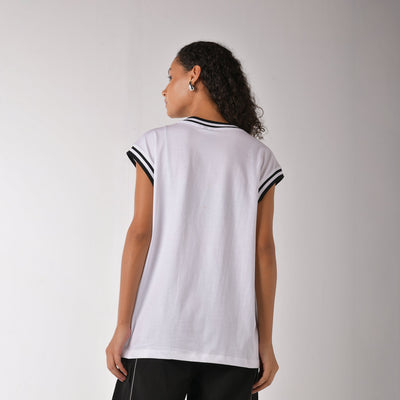 White graphic printed basketball style vest