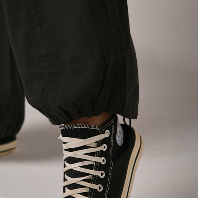 Olive baggy fit cargo pant with belt