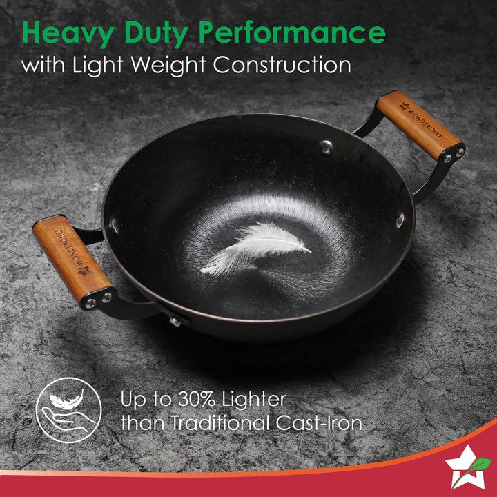 Pre-Seasoned Ferro Light 28cm Kadhai | 3.2L .