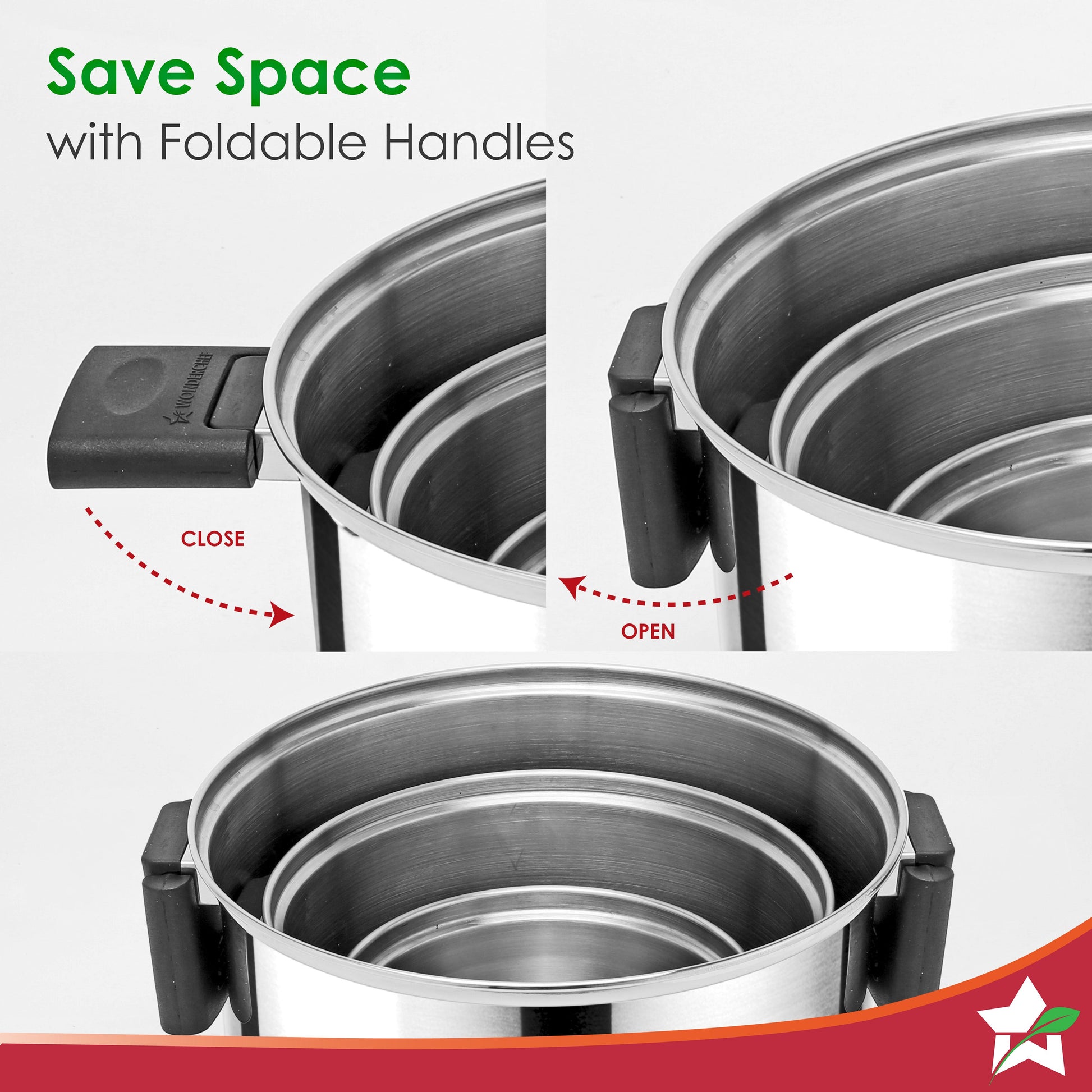 Click and Cook Stainless Steel Casserole 3 Pc Set |