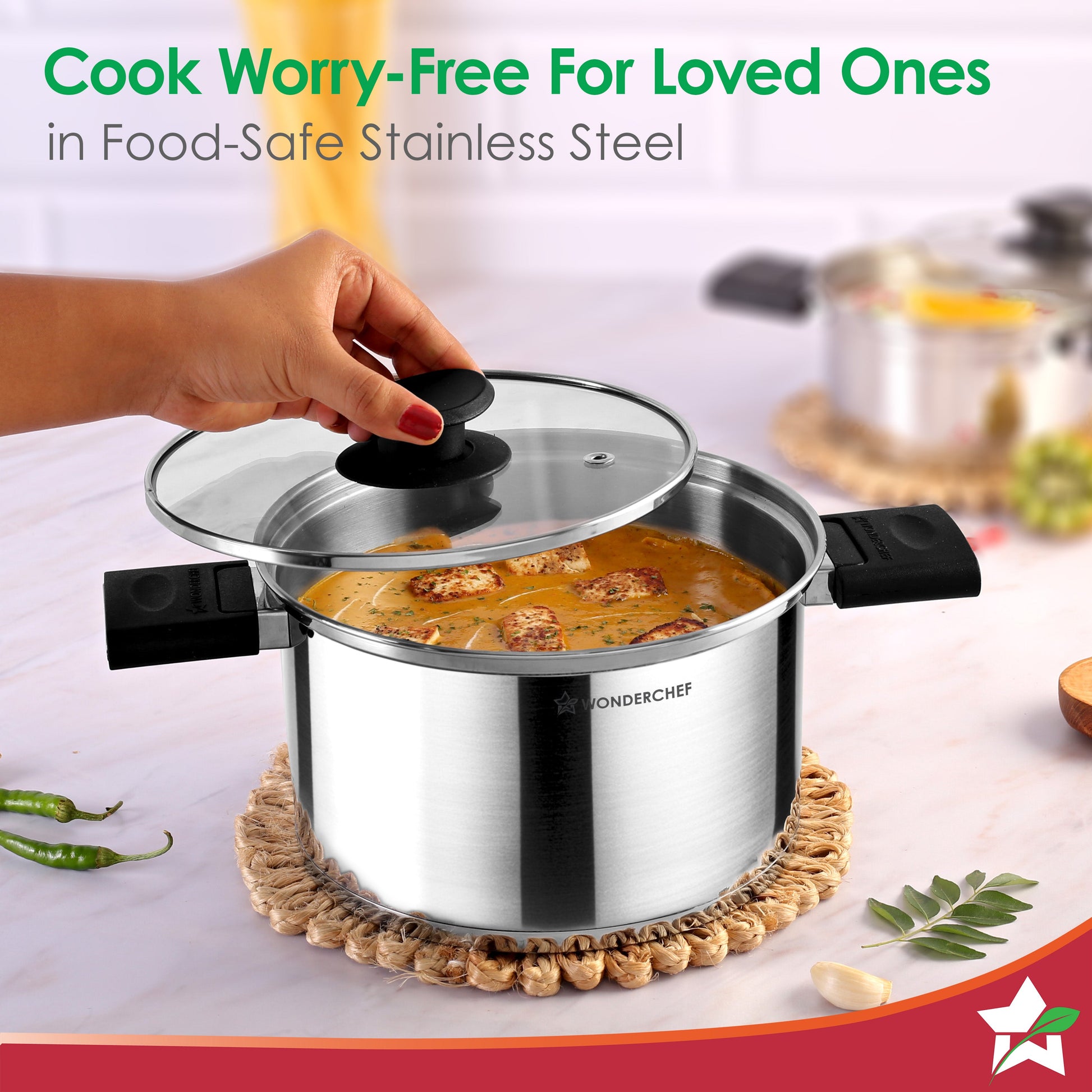 Click and Cook Stainless Steel Casserole 3 Pc Set |