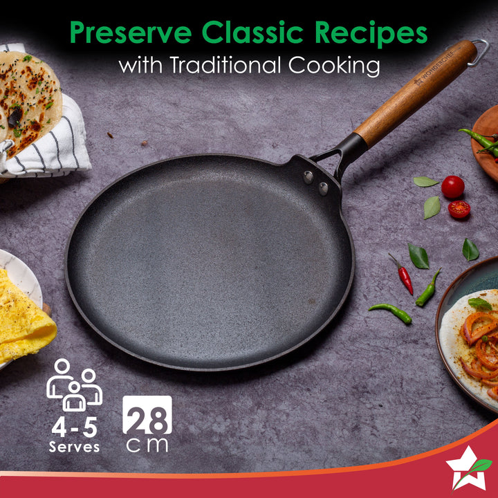 Pre-Seasoned Ferro Light 28cm Dosa Tawa | 4MM