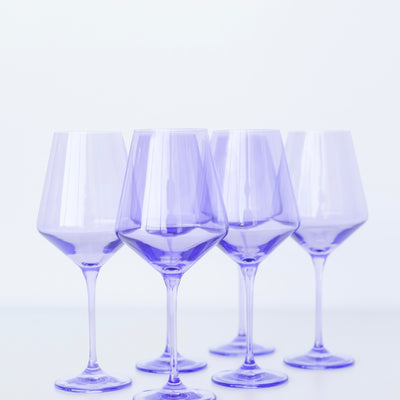 Estelle Colored Wine Stemware - Set of 6 {Lavender}