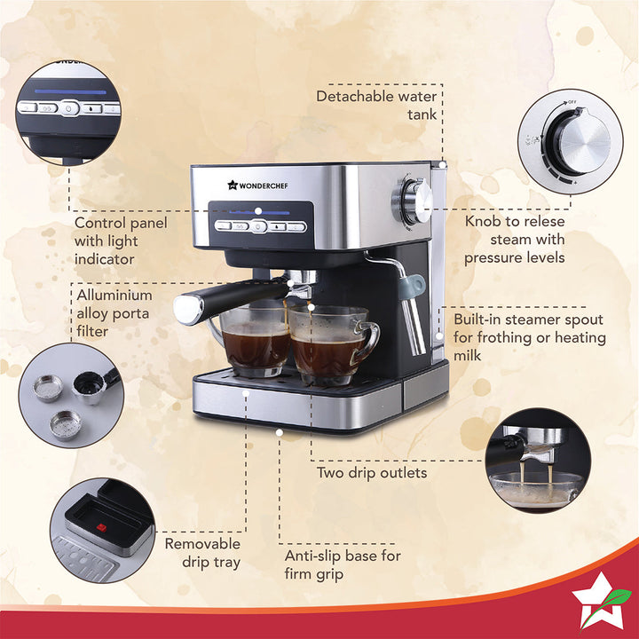 Wonderchef Renewed Regalia Espresso Coffee Maker 15 Bar