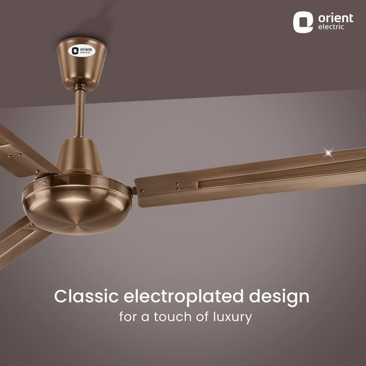 Quasar High Speed Ceiling Fan with Electroplated Finish