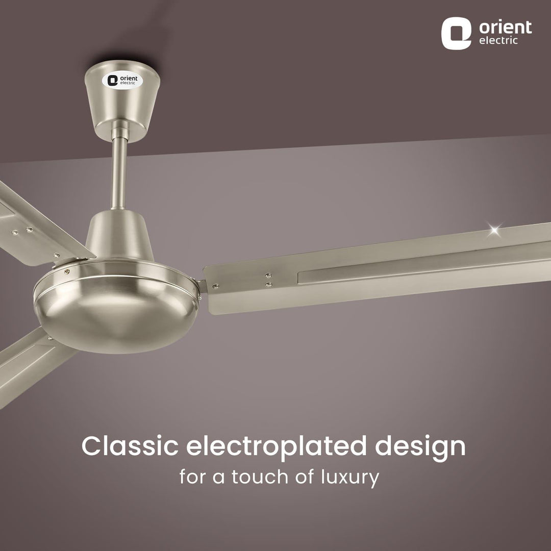 Quasar High Speed Ceiling Fan with Electroplated Finish