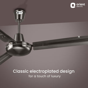 Quasar High Speed Ceiling Fan with Electroplated Finish