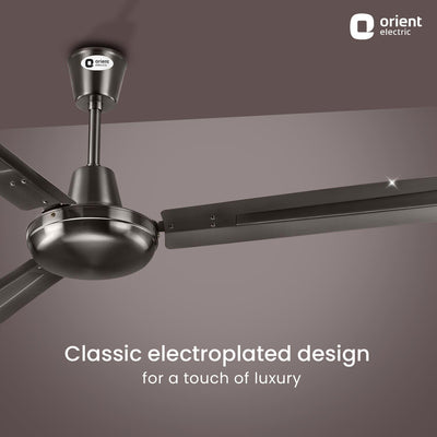 Quasar High Speed Ceiling Fan with Electroplated Finish