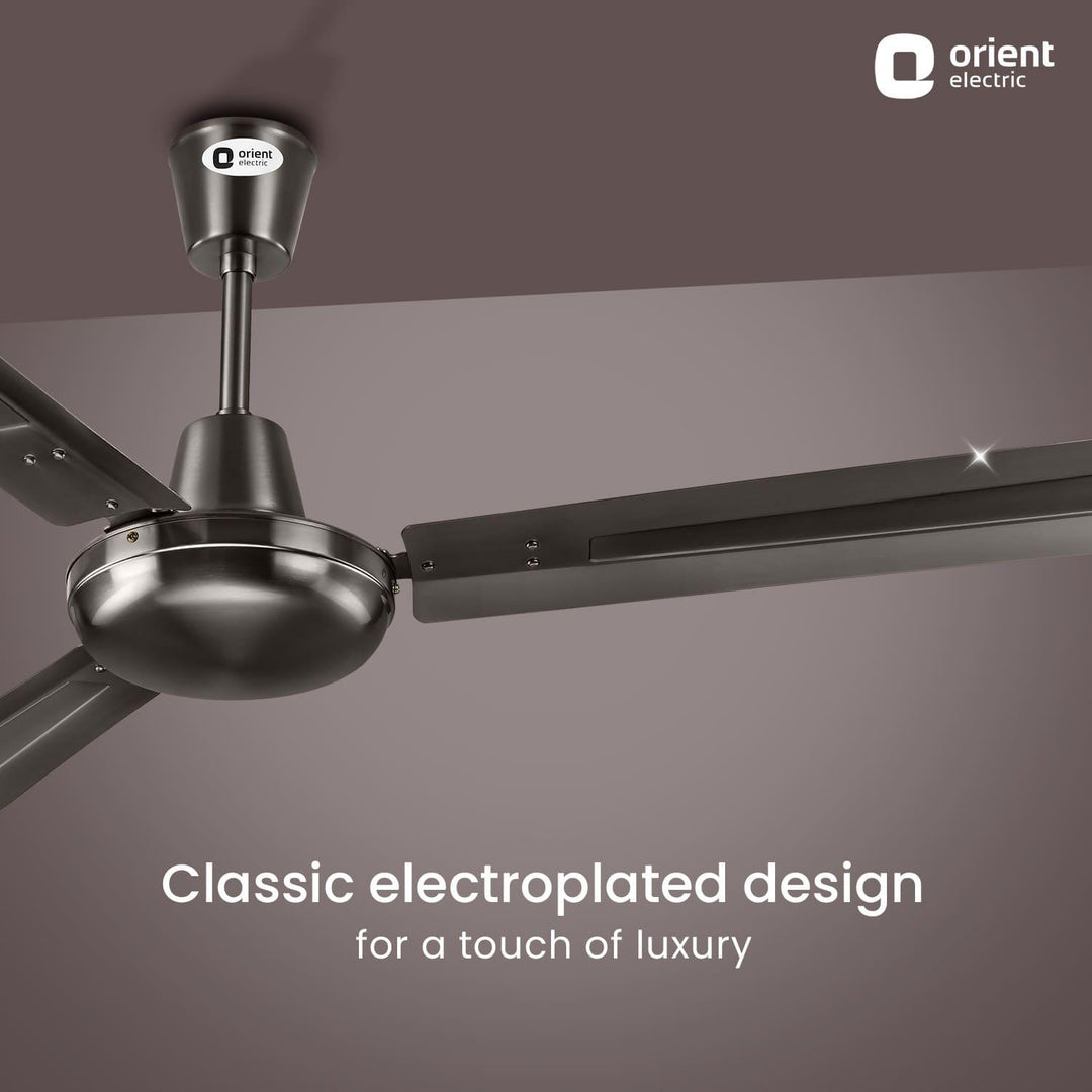 Quasar High Speed Ceiling Fan with Electroplated Finish