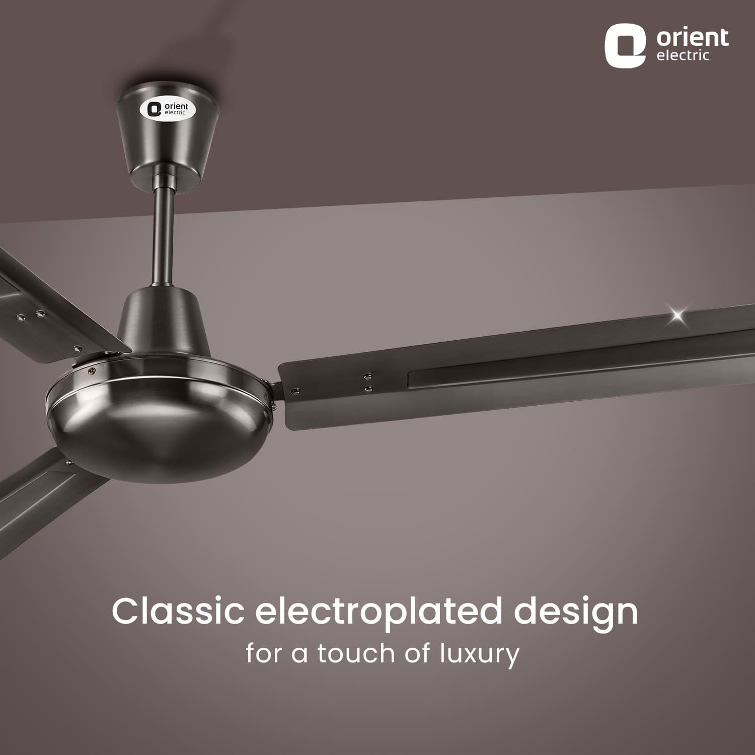 Quasar High Speed Ceiling Fan with Electroplated Finish