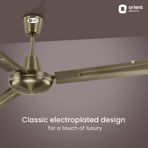 Quasar High Speed Ceiling Fan with Electroplated Finish