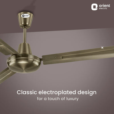 Quasar High Speed Ceiling Fan with Electroplated Finish
