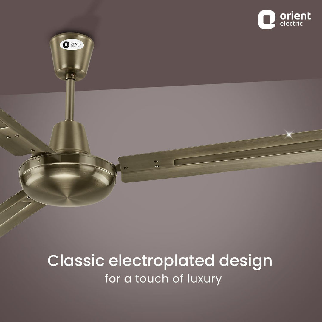 Quasar High Speed Ceiling Fan with Electroplated Finish