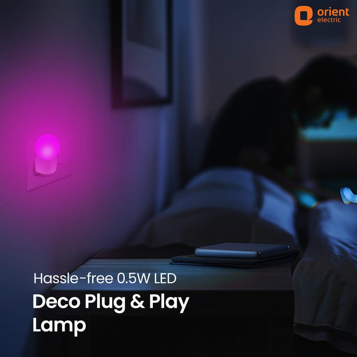 Deco Plug n Play LED 0.5W Night Lamp | 2 Pin Socket Easy Plug In | Glare-free Brightness