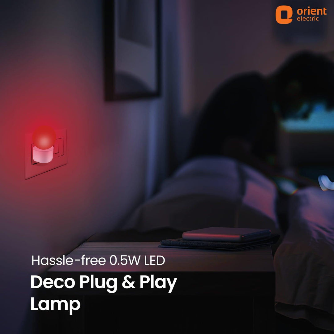 Deco Plug n Play LED 0.5W Night Lamp | 2 Pin Socket Easy Plug In | Glare-free Brightness