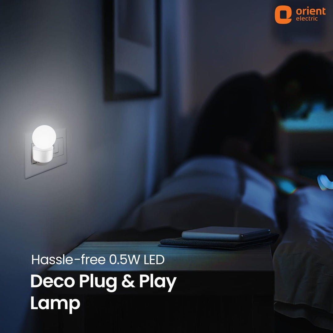 Deco Plug n Play LED 0.5W Night Lamp | 2 Pin Socket Easy Plug In | Glare-free Brightness