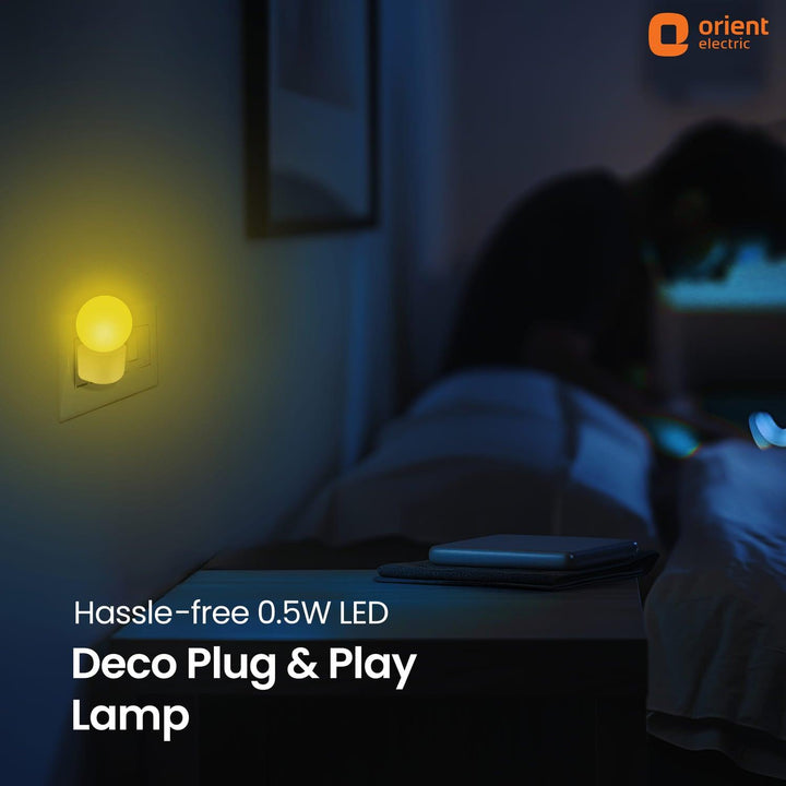 Deco Plug n Play LED 0.5W Night Lamp | 2 Pin Socket Easy Plug In | Glare-free Brightness