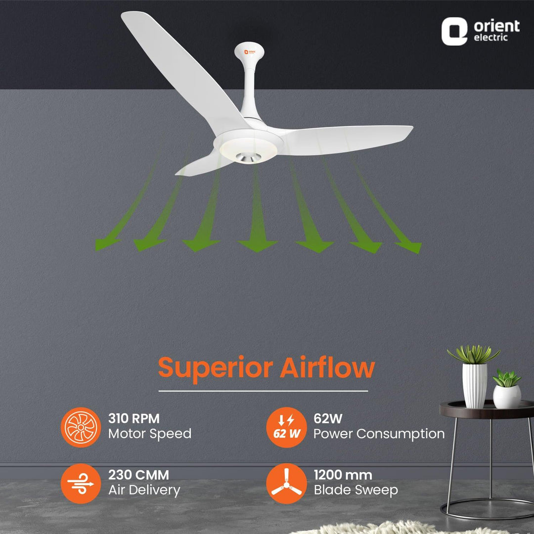 1200MM Aerolite Premium Remote Controlled Ceiling Fan with Light