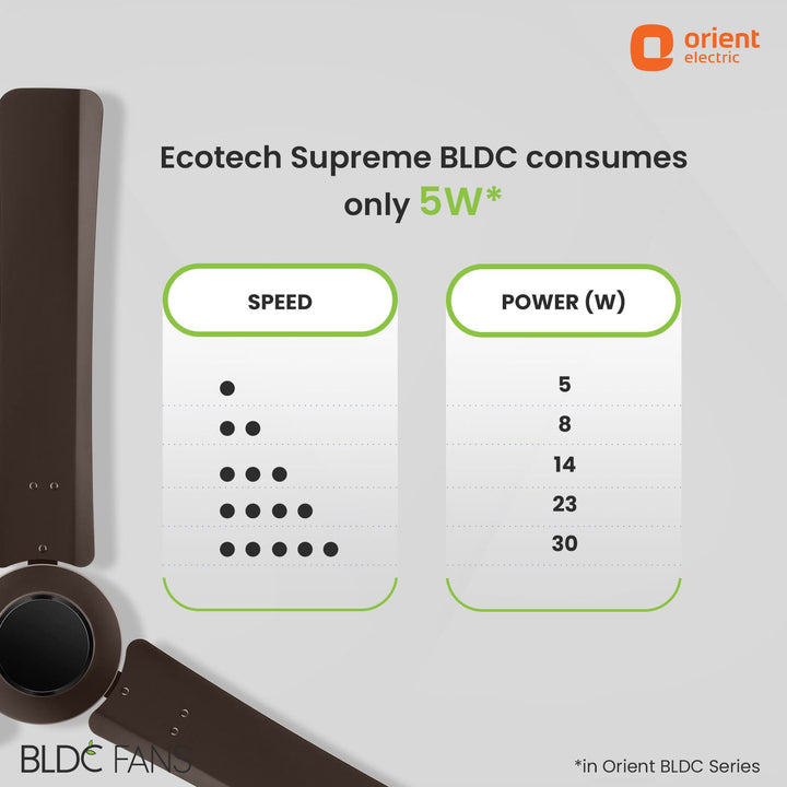 EcoTech Supreme 1200mm Energy Efficient BLDC Ceiling Fan