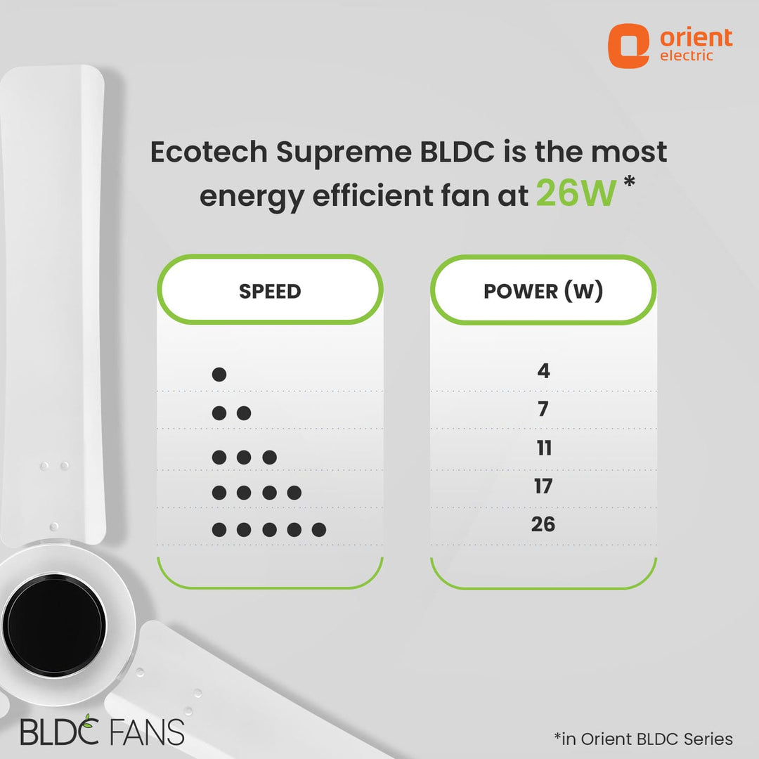 EcoTech Supreme 1200mm Energy Efficient BLDC Ceiling Fan