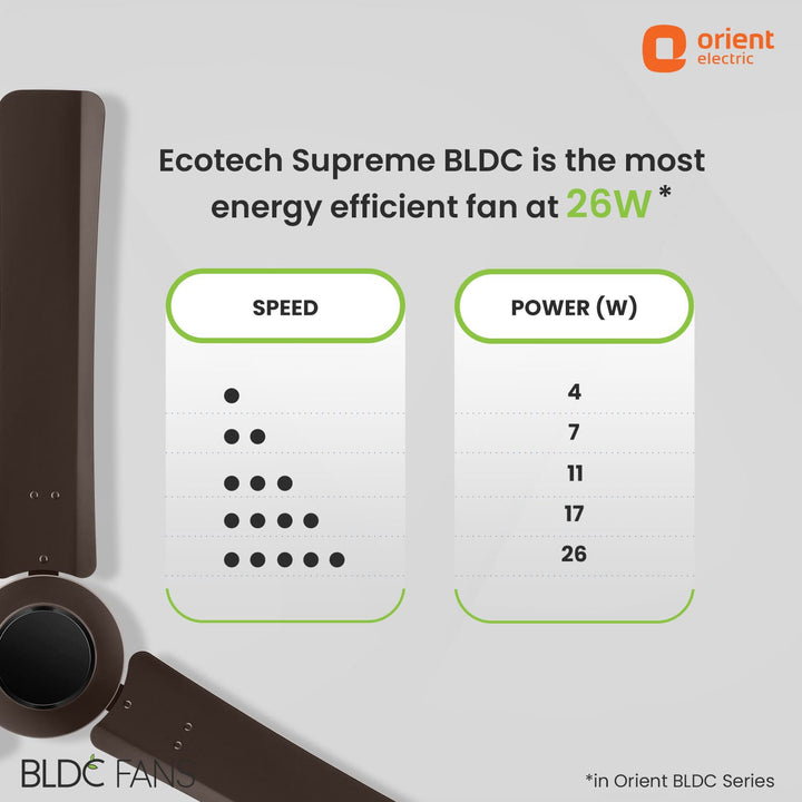 EcoTech Supreme 1200mm Energy Efficient BLDC Ceiling Fan