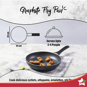 Graphite Frypan 24 cm, 3 Years Warranty  by blacktree