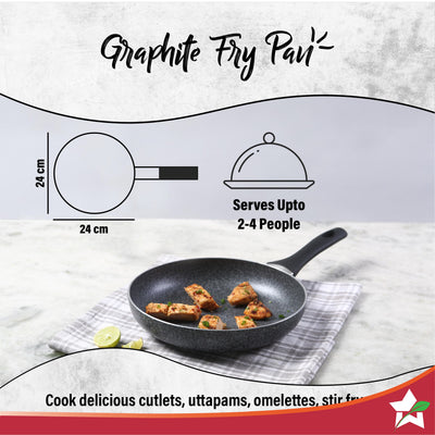Graphite Frypan 24 cm, 3 Years Warranty  by blacktree