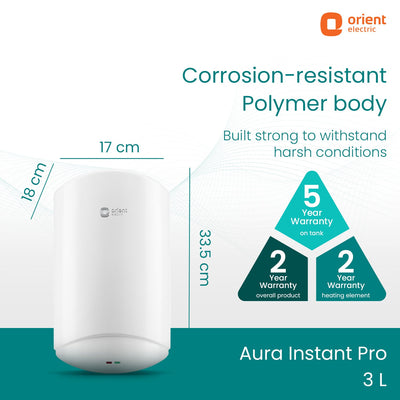 Aura Instant Pro 3L Instant Water Heater (Geyser)