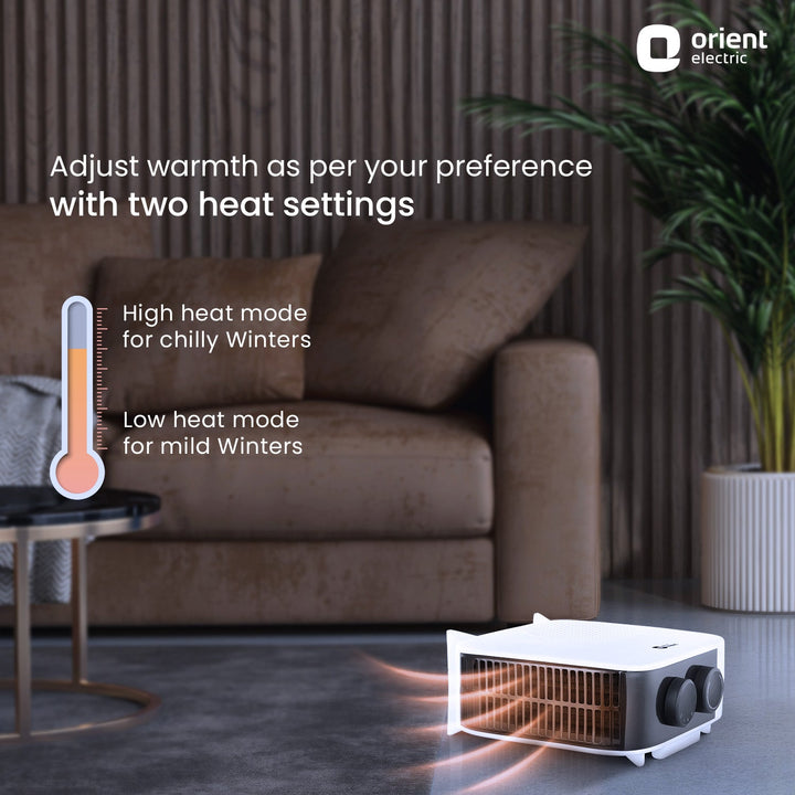 Glint Blower Room Heater for Home | Dual Heating Mode (1000 | 2000 Watts) | Overheat Protection | 5 Level Safety | Electric Fan Heater for Winter