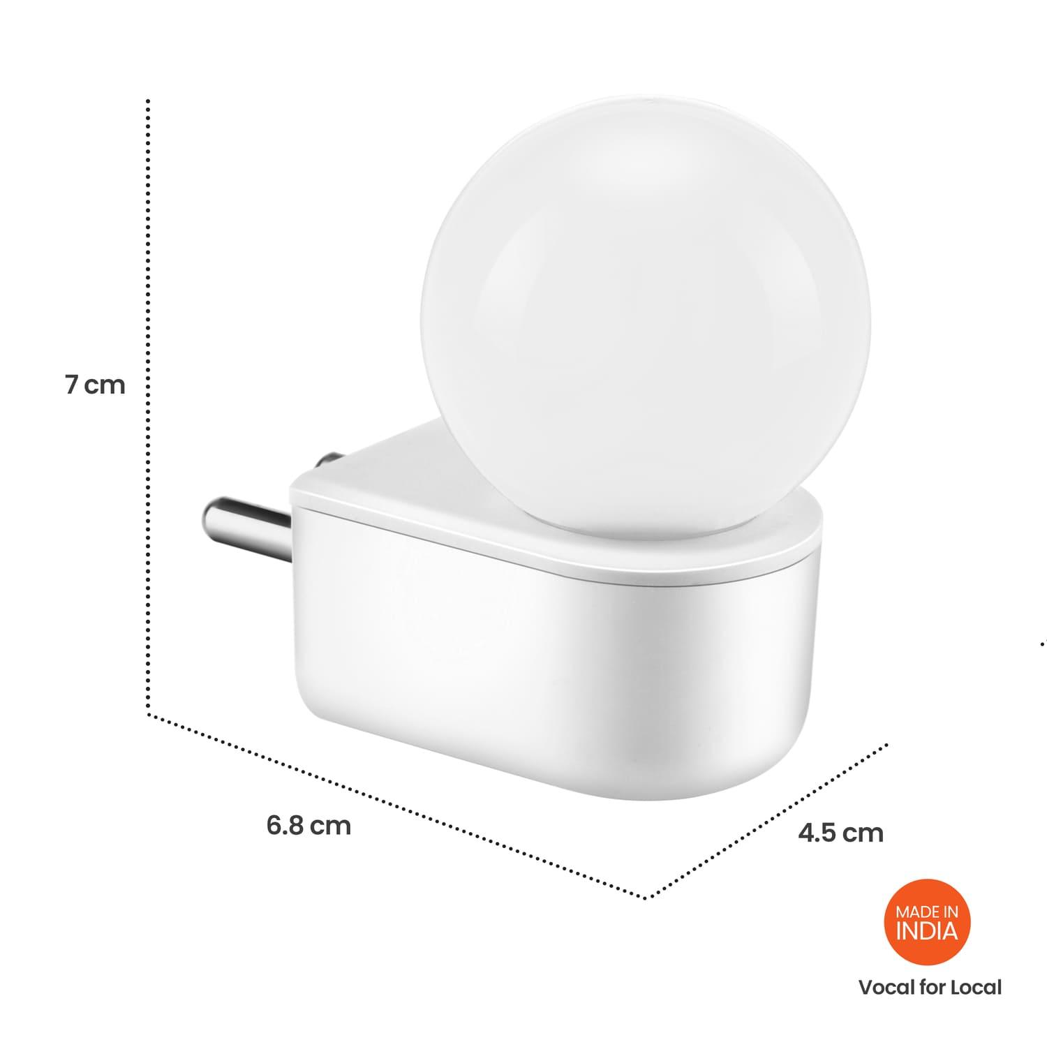 Deco Plug n Play LED 0.5W Night Lamp | 2 Pin Socket Easy Plug In | Glare-free Brightness