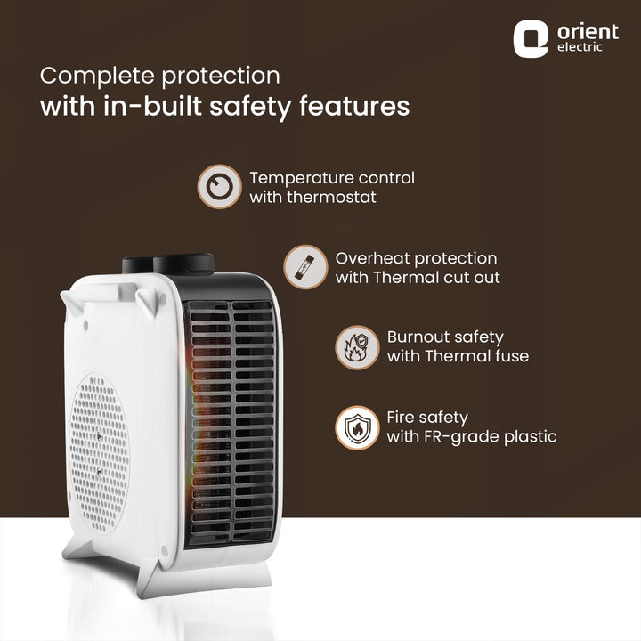 Glint Blower Room Heater for Home | Dual Heating Mode (1000 | 2000 Watts) | Overheat Protection | 5 Level Safety | Electric Fan Heater for Winter