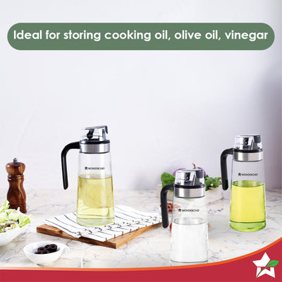 Glass Oil Pourer with Nozzle and Lid, by blacktree