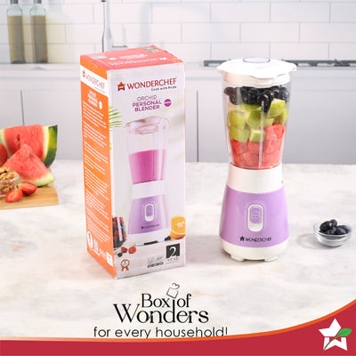 Wonderchef Renewed Orchid Personal Blender, 250W Copper Motor, 600ml Transparent Jar, Stainless