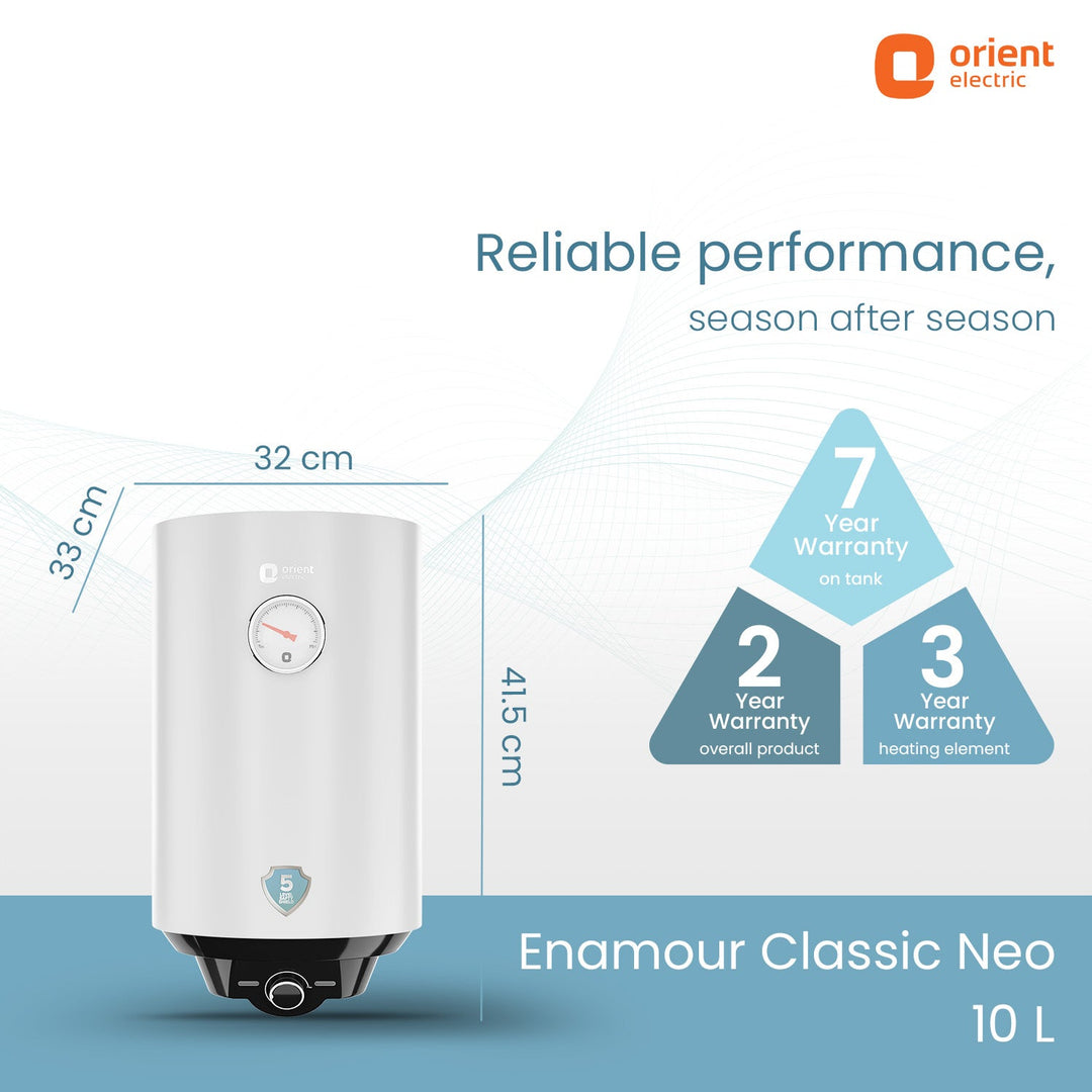 Enamour Classic Neo 5 Star Rated Glassline Tank Storage Water Heater (Geyser)