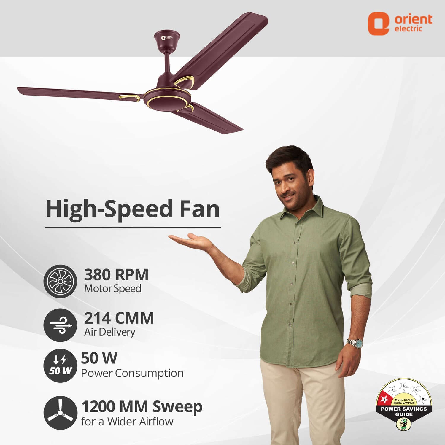 Rapid Air Deco 1200MM High Speed Ceiling Fan