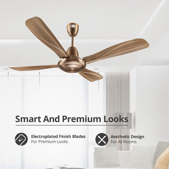 Stallion 1320mm Wide Tipped and Electroplated Finish Blades Ceiling Fan