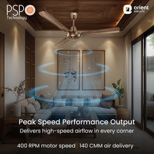 Quasar High Speed Ceiling Fan with Electroplated Finish