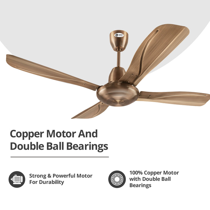 Stallion 1320mm Wide Tipped and Electroplated Finish Blades Ceiling Fan