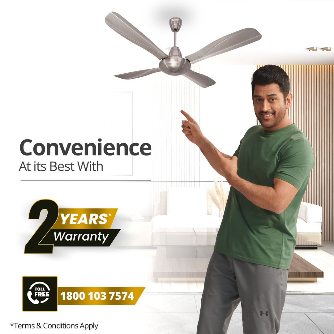 Stallion 1320mm Wide Tipped and Electroplated Finish Blades Ceiling Fan