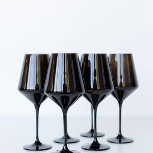 Estelle Colored Wine Stemware - Set of 6 {Black}