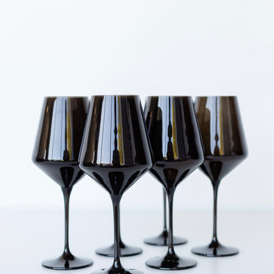 Estelle Colored Wine Stemware - Set of 6 {Black}