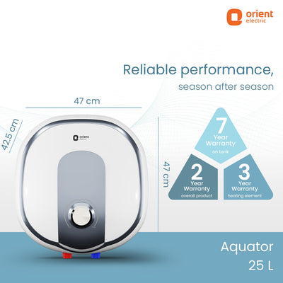 Aquator 5-Star Water Heater (Geyser) | Suitable for High-rise Buildings | 7 Year Tank Warranty | Free Installation and Connecting Pipes