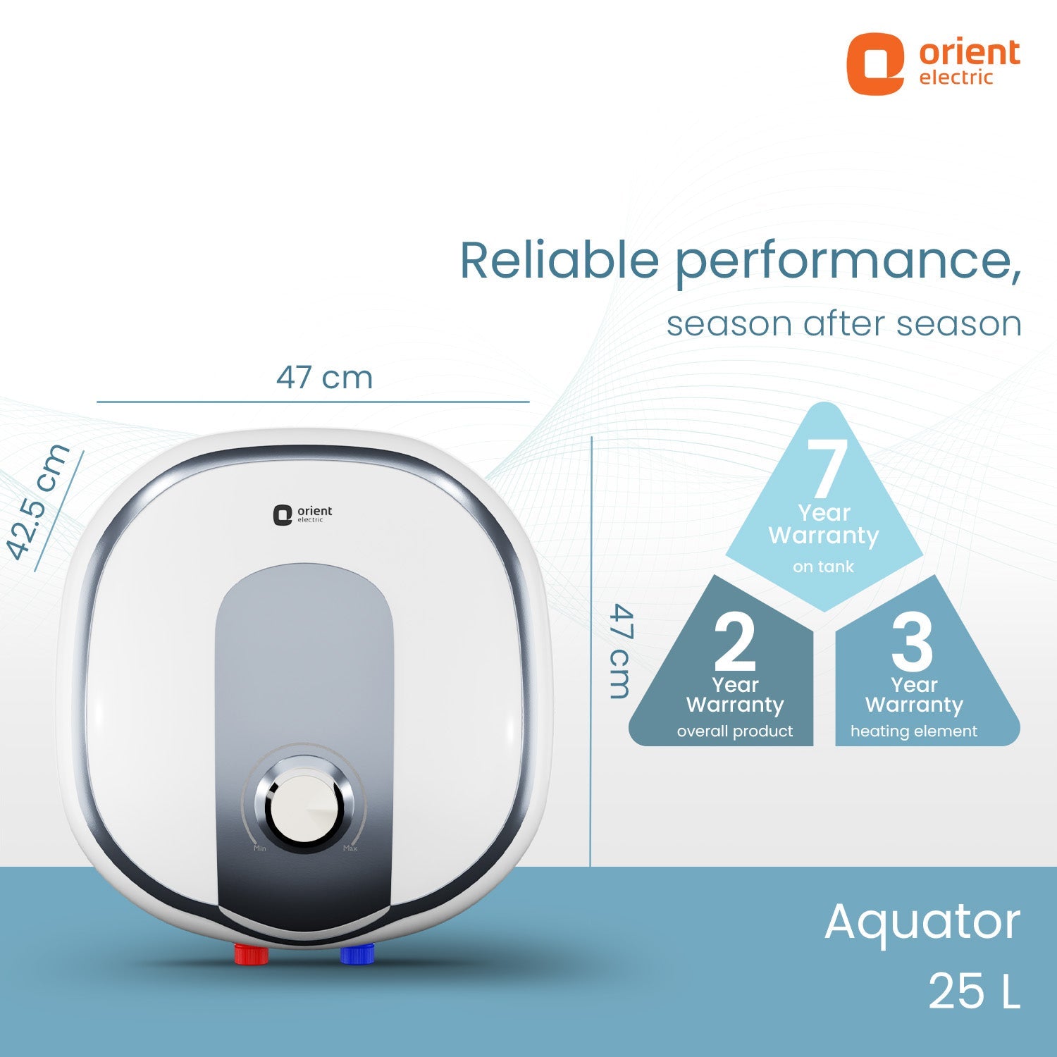 Aquator 5-Star Water Heater (Geyser) | Suitable for High-rise Buildings | 7 Year Tank Warranty | Free Installation and Connecting Pipes