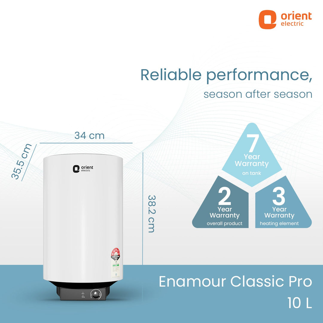 Enamour Classic Pro 5 Star Rated Polymer Storage Water Heater (Geyser) | Vertical Geyser