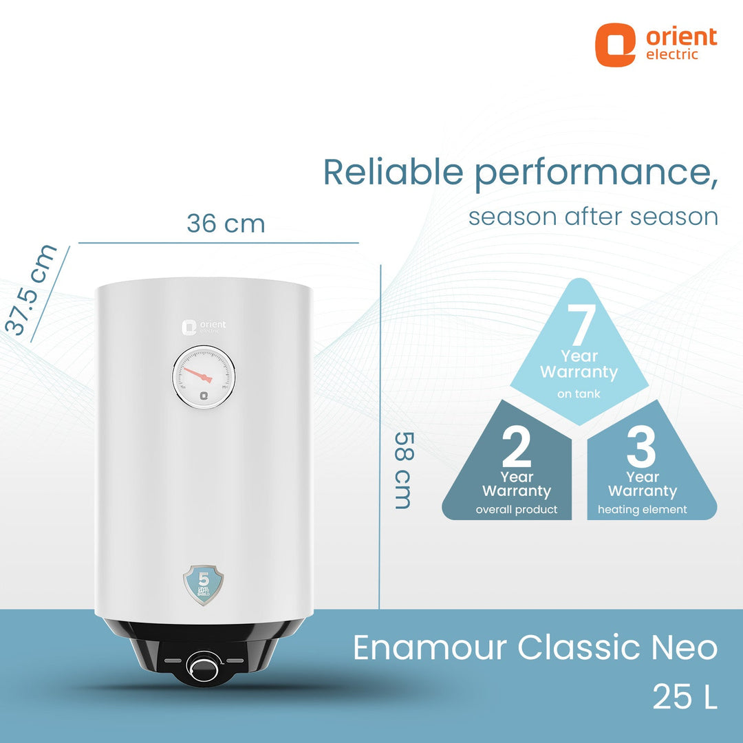 Enamour Classic Neo 5 Star Rated Glassline Tank Storage Water Heater (Geyser)