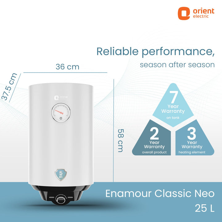 Enamour Classic Neo 5 Star Rated Glassline Tank Storage Water Heater (Geyser)