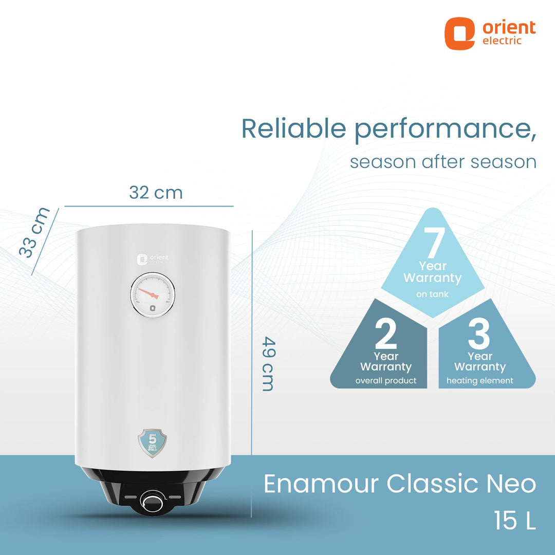 Enamour Classic Neo 5 Star Rated Glassline Tank Storage Water Heater (Geyser)