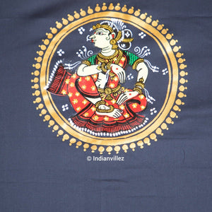 Unstitched Grey Pattachitra Kurti Dress Cotton Material
